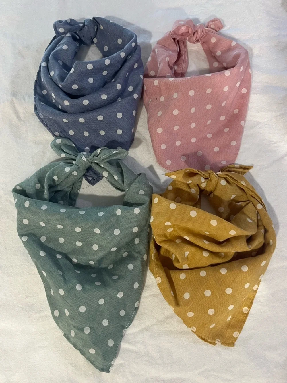 Polka Dot Dog Bandana Set of 4
